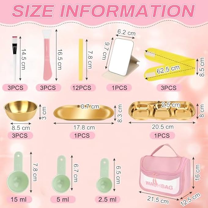 Windspeed 31 SET ESTHETICIAN SUPPLIES DIY SKINCARE KIT INCLUDE 3 FACIAL BOWLS 1 COMPARTMENT TRAY 1 SKINCARE TRAY 3 MASK BRUSHES 3 SILICONE MASK BRUSHER 3 HEADBANDS 1 MIRROR 3 SPOON 12 SPONGES 1 STORAGE BAG - Image 2